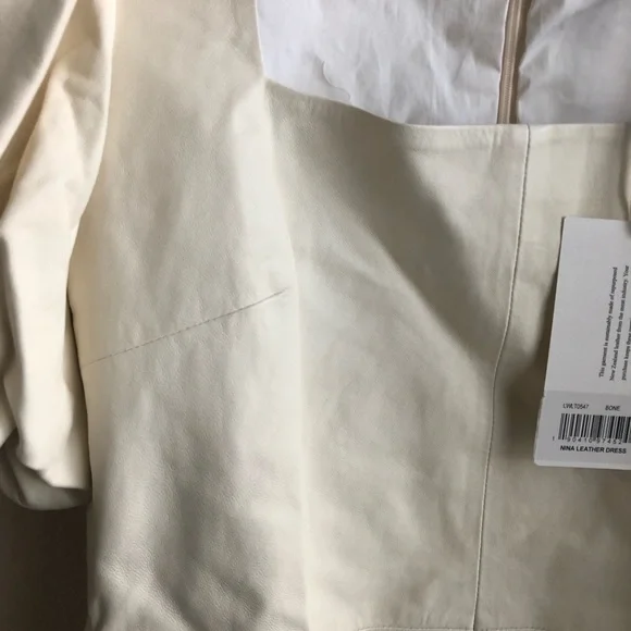 Frame Nina Puff Sleeve Leather Mini Dress (Size Medium) NWT - Picture 13 of 15